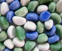 Стеклянные камушки для декора 300г.(в сеточке) (KL0101)