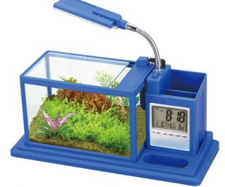 Аквариум настольный синий 1,7л, фильтр 1.5Вт,светильник 0.8Вт (BG-29 blue)