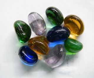 Стеклянные камушки для декора 300г. (в сеточке) (KL0211)