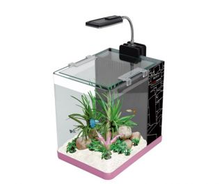 Аквариум 7.5л. розовый, фильтр 2.5Вт,светильник 2Вт (ME-175A Pink)