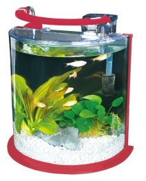 Аквариум 10.8л, красный, светильник 3,8Вт, фильтр 5Вт (KM-300A/Red)