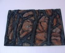 Объемный фон для аквариума ПВХ (скалы, камни, деревья) 80х55х5 (BJ102A)