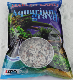 -Грунт для аквариума белый с цветными вкраплениями 0,8-1см (3кг.) (KL0912)